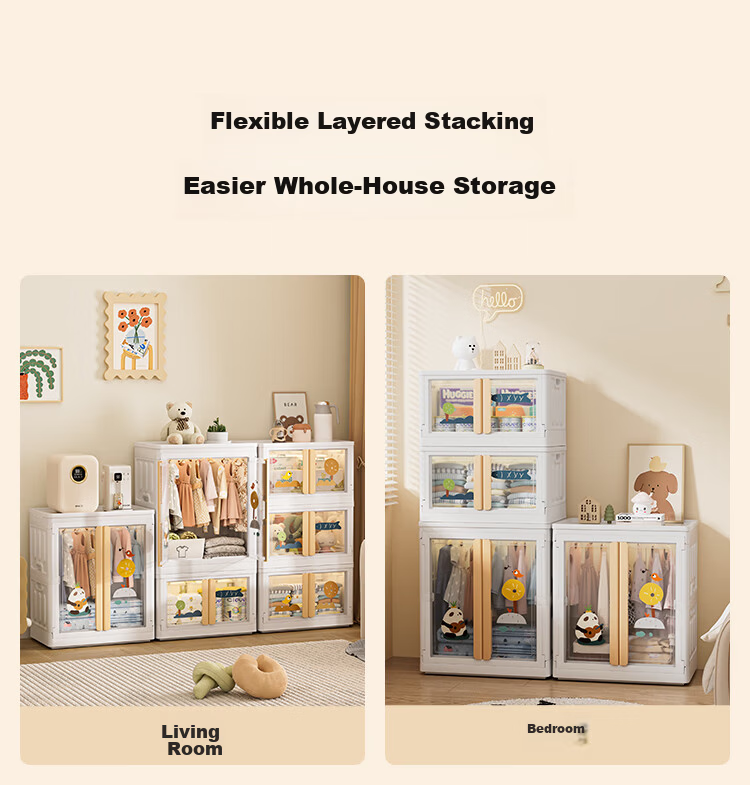 JD Original Buguang Wardrobe, No Installation Required Children's Storage Cabinet, Heightened And Enlarged Long Dress Wardrobe, Hanging Area *1 Layer 16