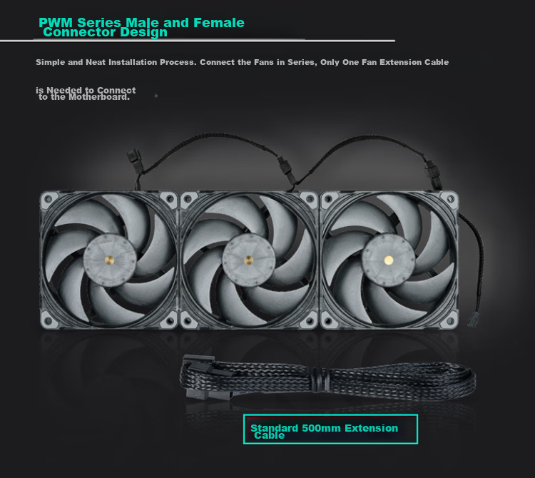 PHANTEKS T30 14cm High Air Pressure Industrial Cooling Fan 3-Pack (Vapo Bearing/Magnetic Levitation Motor/PWM Multi-Mode Adjustable/150,000 Hours) 13