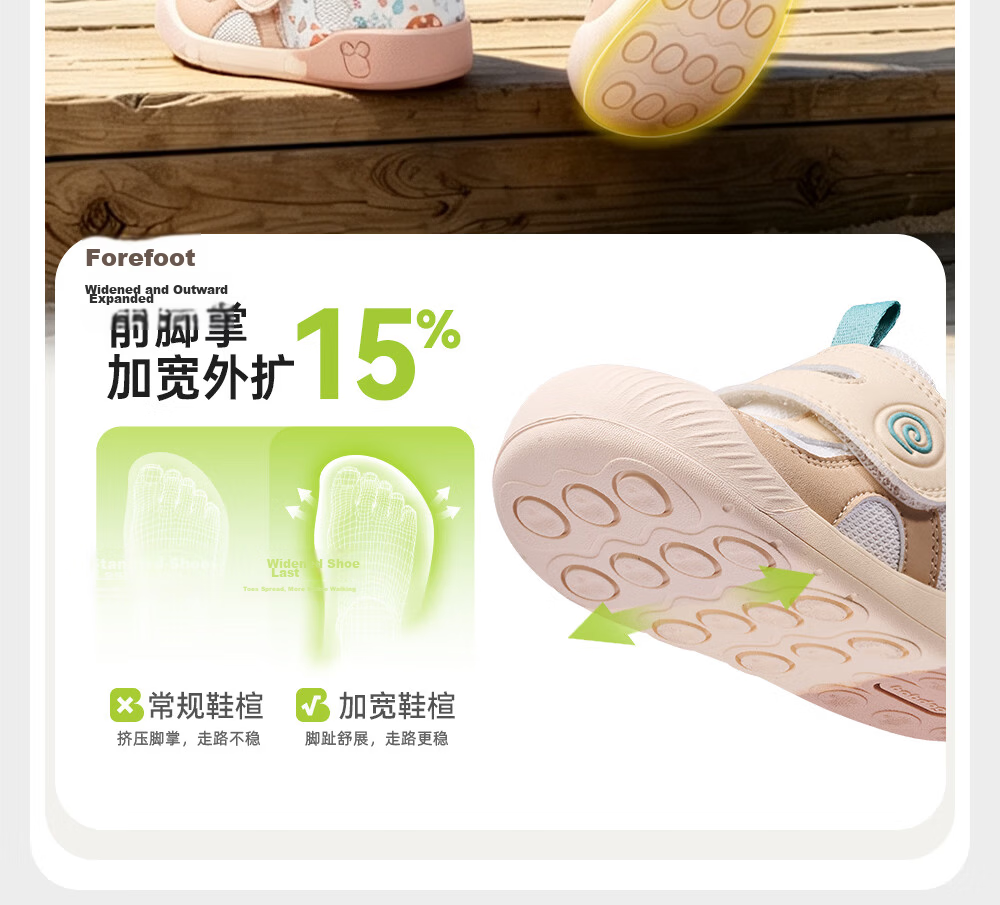 BOBDOG Toddler Baby First Walking Shoes Autumn Boys Girls Breathable Soft Sole Non-slip Infant Functional Shoes White Green Size 25 12