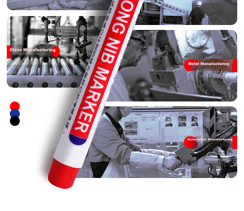 DiLe Long-Tip Marker Pen, Oil-Based Line Marker, Specially Designed for Tiles And Carpentry, Construction Site Use, Extended Deep Hole, Fine Line Drawing, Waterproof And Oil-Resistant Marking Pen, XN-317 Mixed Colors, Pack of 6 7