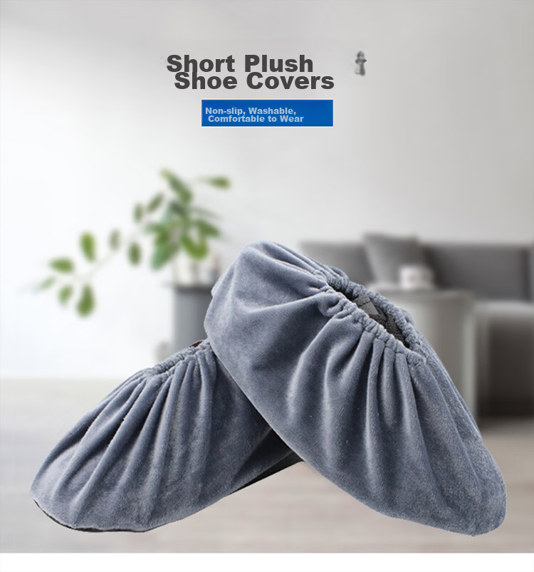 JAJALIN Plush Shoe Covers Thickened Wear-Resistant Non-Slip Reusable Adult Foot Covers for Machine Room 6-Pack 1