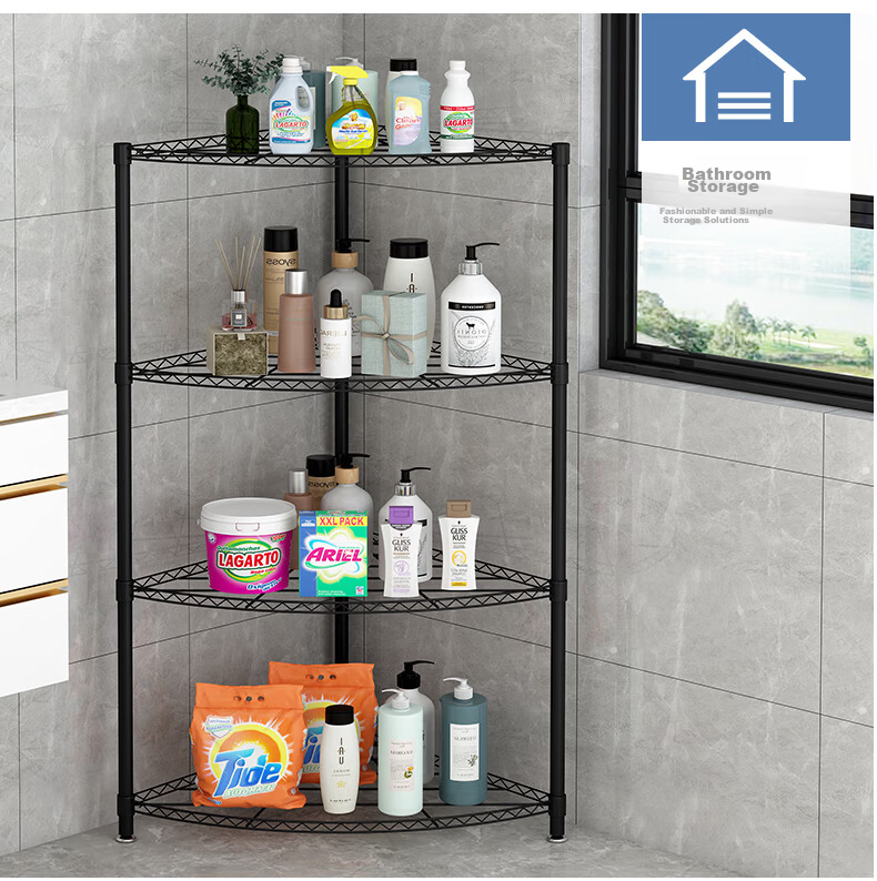 WoJia Bathroom Corner Shelf Basin Rack Storage Rack Living Room Washroom Multi-layer Floor-standing Rack 8