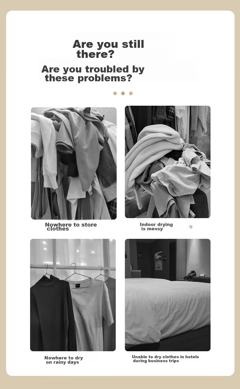 JAJALIN Foldable Travel Hanger, Mini Wall-Mounted Clothes Rack, Suitable for Window Guards, Behind Doors, And Windowsills, Random Color 2