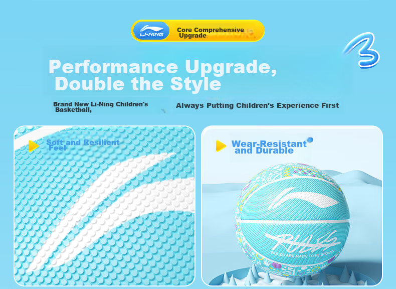 Li-Ning Basketball for Children, Size 5, for Elementary School Students, Young People, Indoor And Outdoor Training, Durable, Size 5, Gift Basketball 5