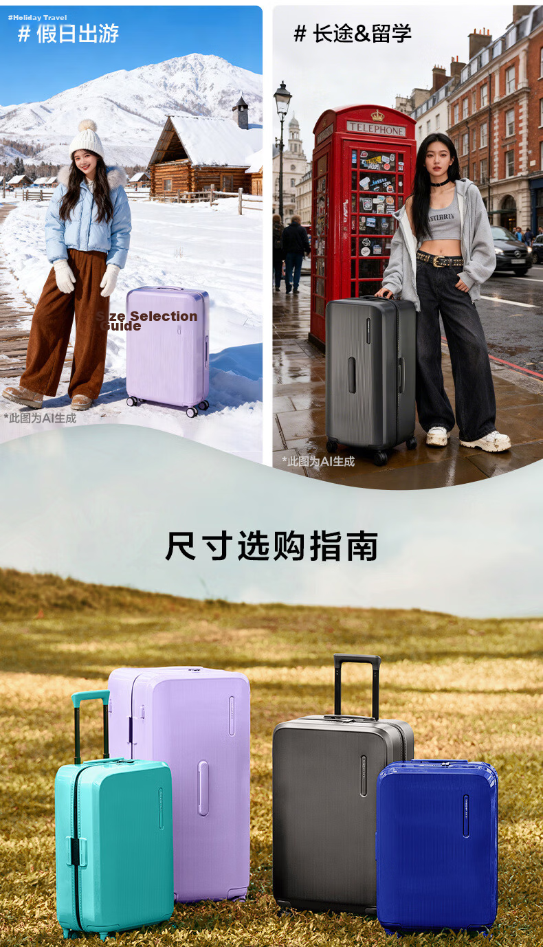 Samsonite 24-Inch ZIVO Gray Hard Shell Spinner Suitcase with TSA Lock Travel Luggage UP9 Chen Weiting Edition Valentine's Day Gift 4