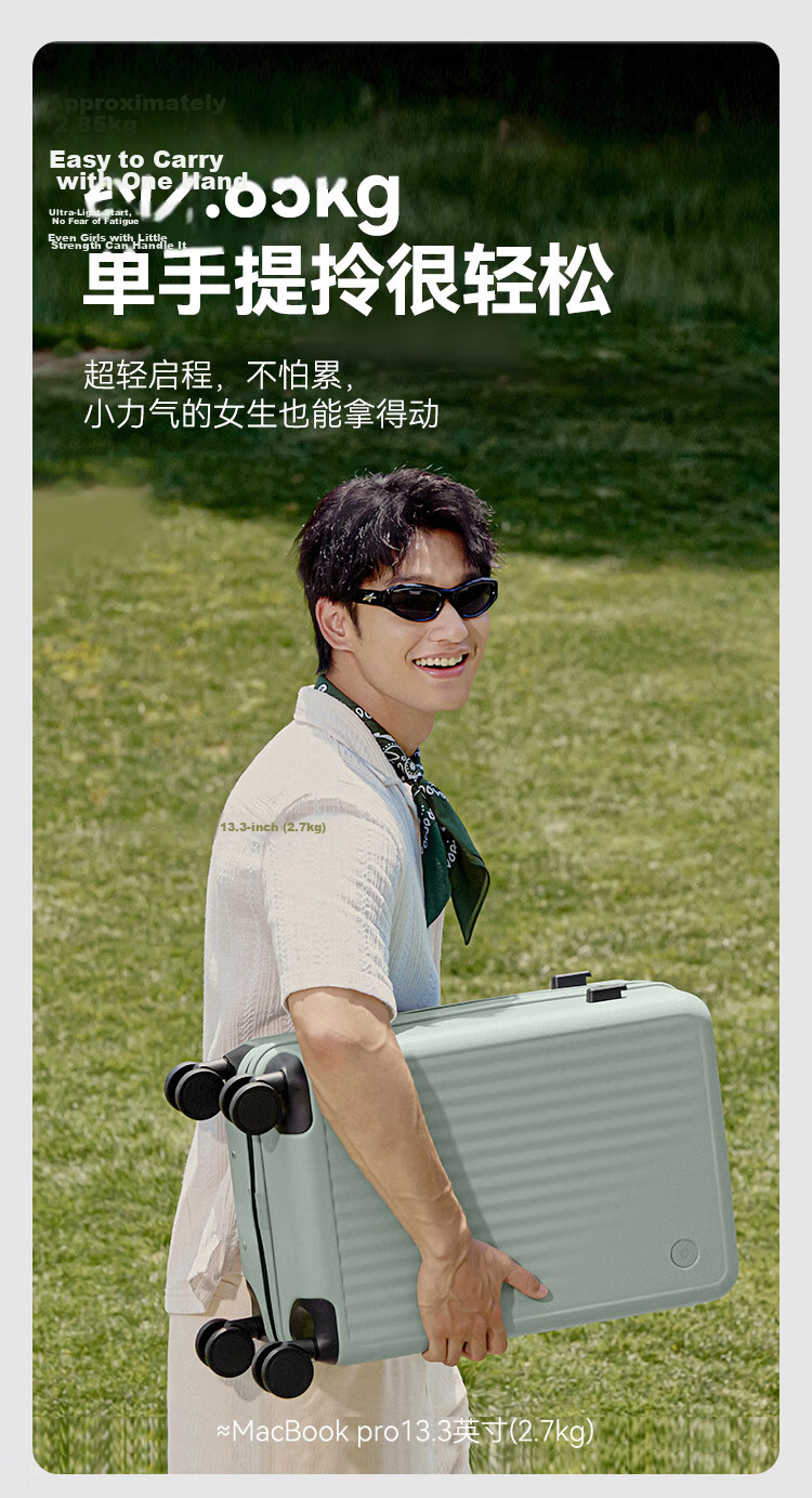 JD Jingzao Wujie Lite 20-inch Carry-on Luggage Spinner Suitcase with TSA Lock for Men and Women Phantom Purple 4