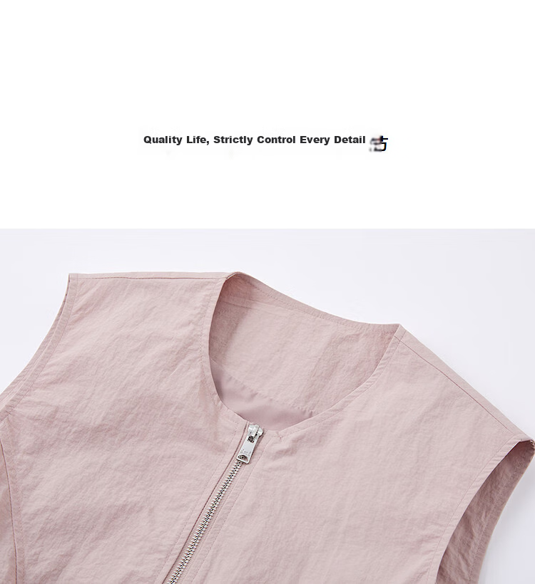 Demana [Three-Proof Black Technology] Spring Outdoor Curved Seam Sleeveless Pocket Loose Fit Petite Women's Vest Jacket 12