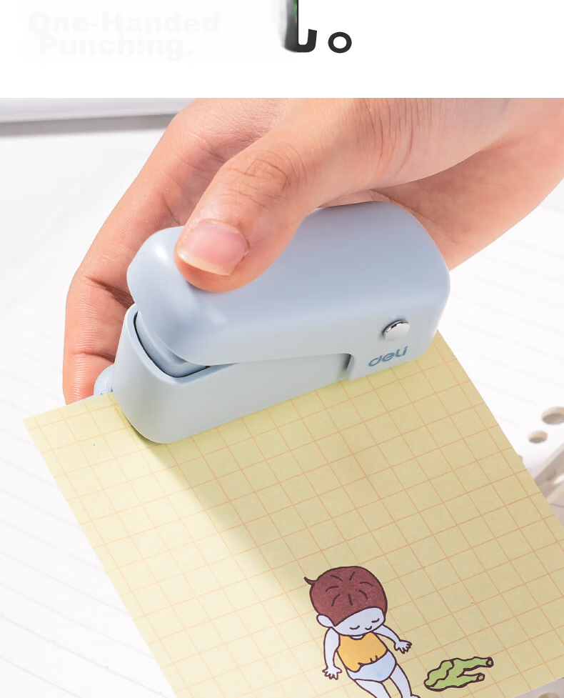 Deli Punch Binder, Two-Hole Puncher, Metal Small A4 Loose-Leaf Binder, Document Binding Machine, Binding Strip, Small Size, Random Color 4