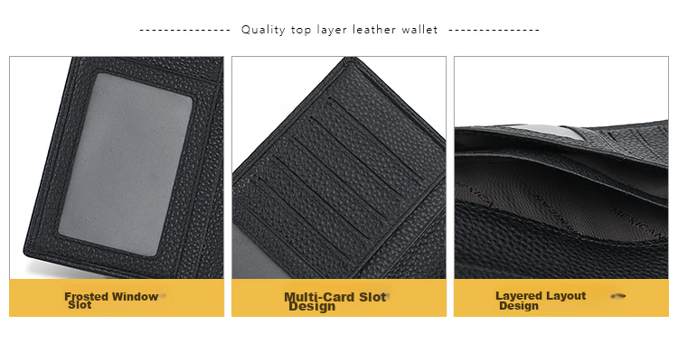 MEXICAN Men's Wallet, Top-Grain Leather Genuine Wallet, Large Capacity, Two-Fold Long Wallet, Bill Holder, Birthday Gift for Me 4