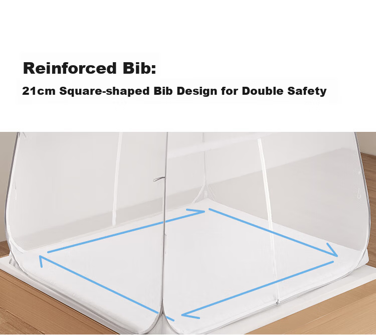 JD Jingzao Anxin Blue Mongolian Yurt Mosquito Net Class A Baby Non-installation Foldable Convenient Home Mosquito Net for 1.8x2m Bed 13