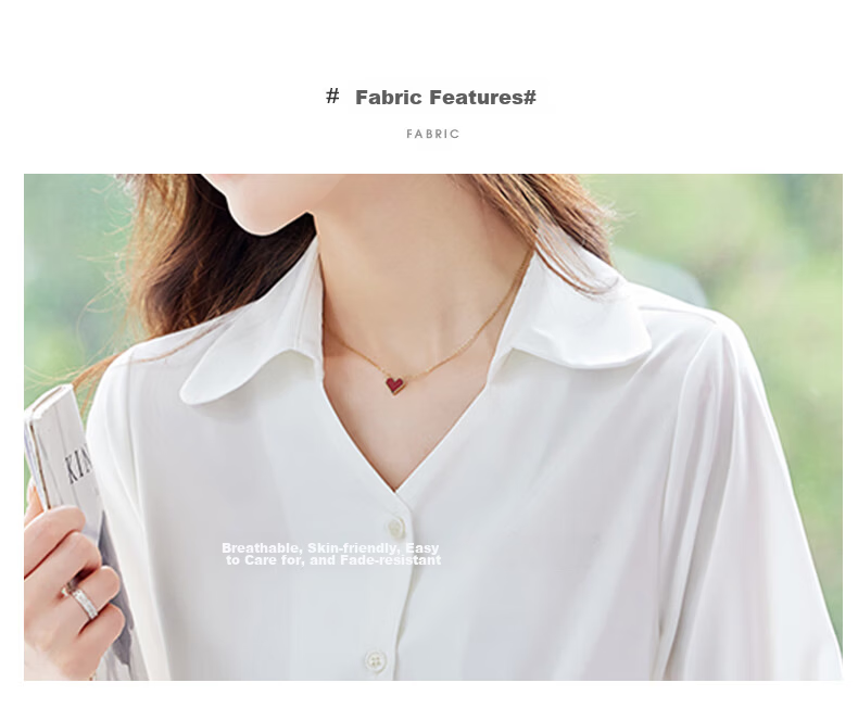 Jeanswest Women's Summer Professional Fashion Elegant Short Sleeve Formal Polo Collar Button Cardigan Top White M 3