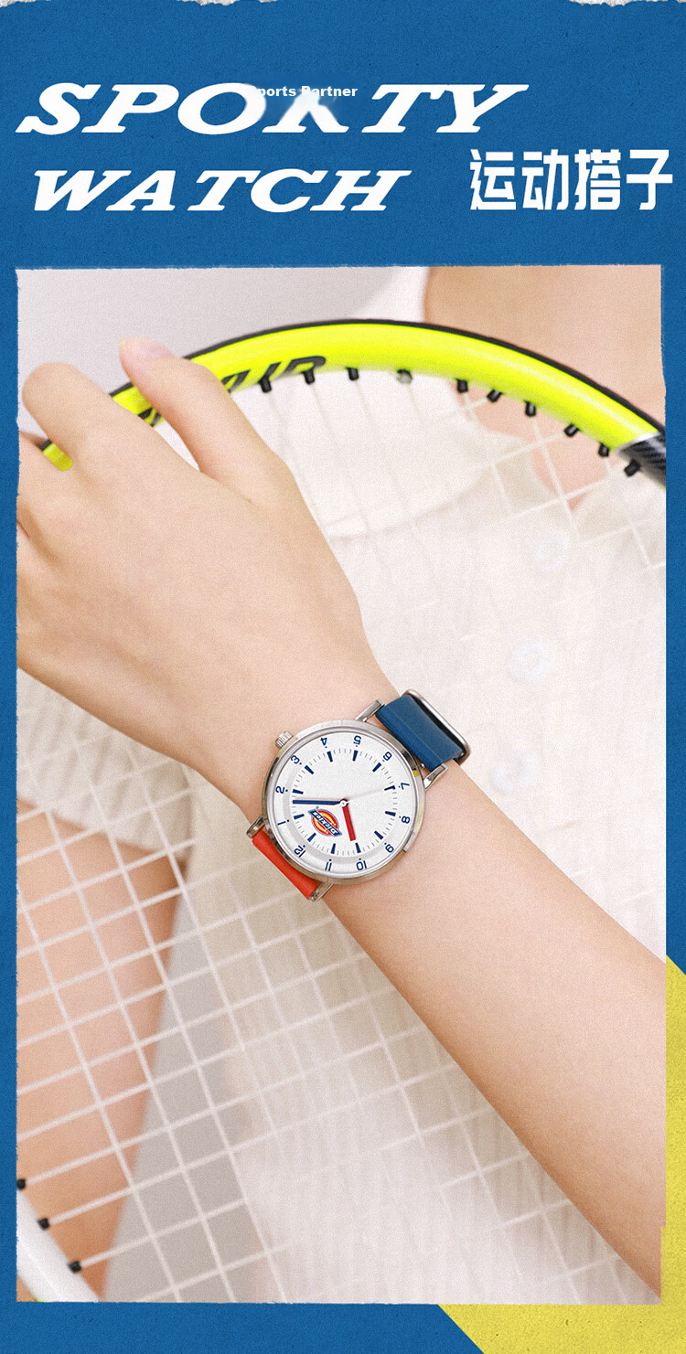 Dickies Student Watch with Calendar, Luminous, for Teenagers And High School Students, Analog Silent Exam Watch, Boys' Model CL-750 White 7
