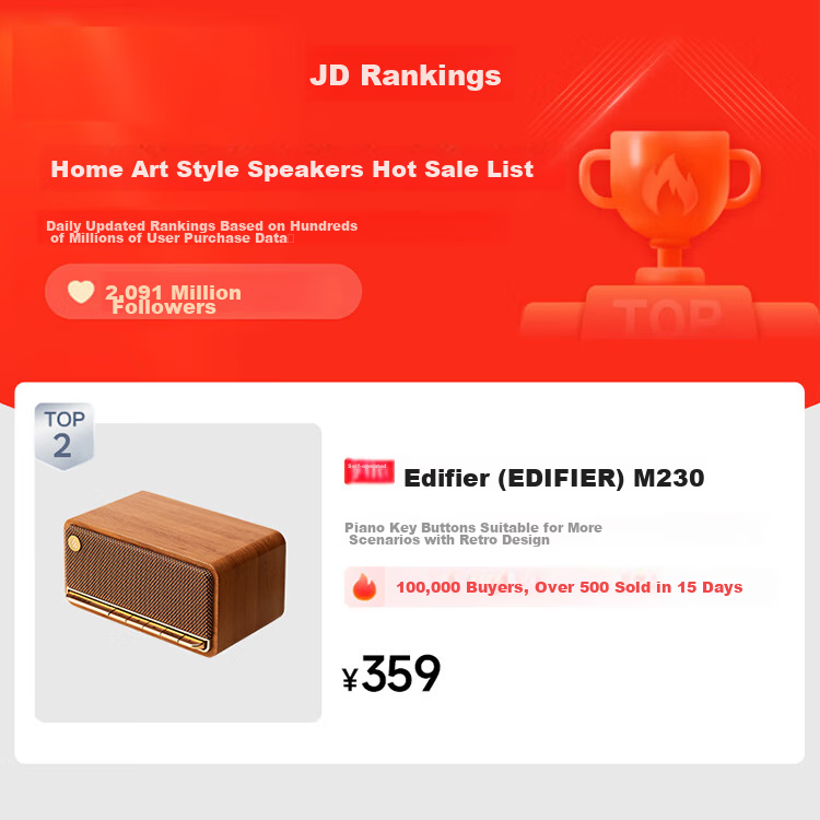EDIFIER M230 Limited Edition Gift Box, High-Fidelity Retro Bluetooth Portable Speaker, Exquisite Gift Box, Desktop Speaker, Graduation Gift 1