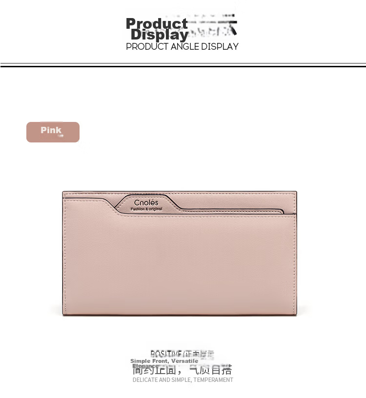 Kouyi Women's Long Leather Wallet Multifunctional Zipper Large Capacity Coin Purse Birthday Gift for Girlfriend 18