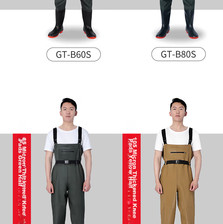 Gongtai Waterproof Fishing Pants Half-Length Rain Pants Unisex Waterproof Overalls Green Half-Length Size 39 11