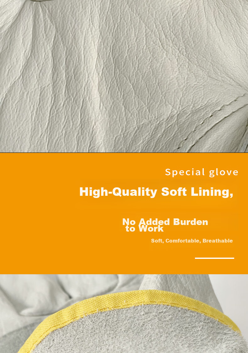 Shengfang Electric Welding Gloves Labor Protection Wear-Resistant Cowhide Welder Gloves Heat Insulation Welding Construction Site 8