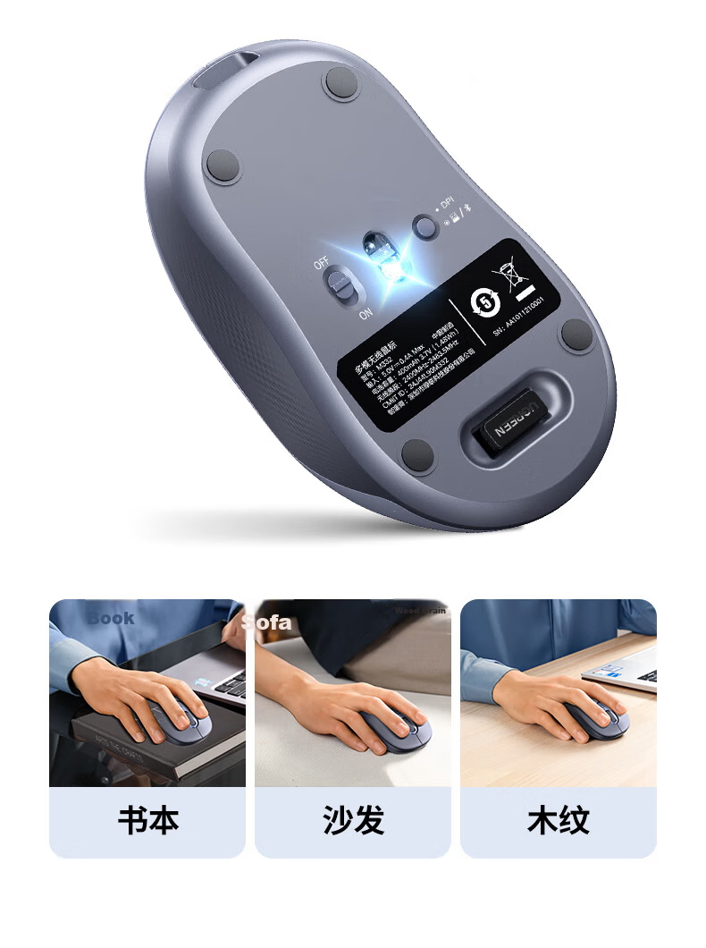 UGREEN Wireless Mouse, Quiet And Low-Noise Office Mouse, Compatible with Huawei And Xiaomi Laptops And Desktop Computers, USB Wireless Connection Mouse, Batteries Included 14
