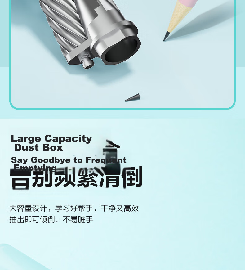 Deli Large-Aperture Hand-Crank Pencil Sharpener with 5 Adjustable Thickness Settings, 12mm Large Triangular Pencil Sharpener for Students' Stationery, Exams, And Children's Birthday Gifts 10