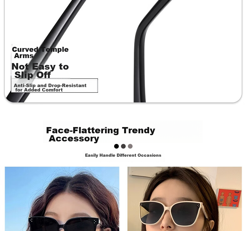 HB Sunglasses-1757 Black Frame Unisex Large Face Slimming Driving UV Protection GM Sunglasses 6