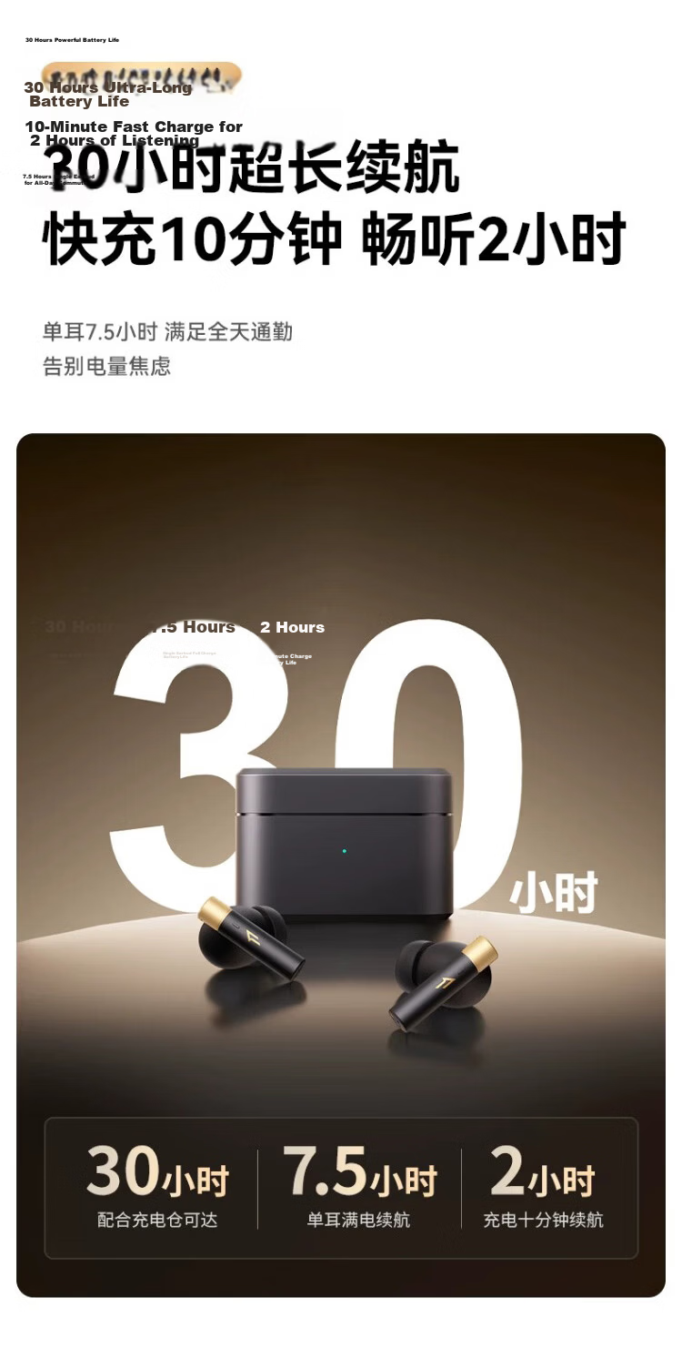 1MORE Q30 True Wireless Bluetooth Earphones 42dB Active Noise Cancelling 30H Battery Life Bluetooth 5.3 Gaming Sports Music Earbuds White 12
