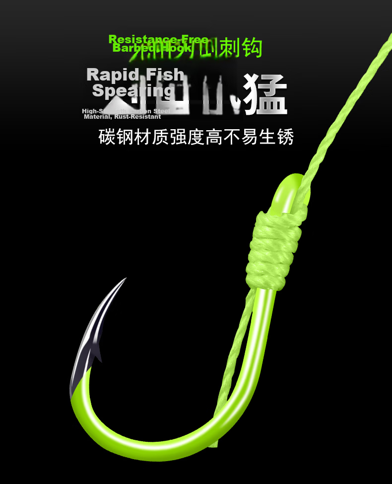 Grsaed Silver Carp Fishing Rig No.10 Anti-Tangle Subline Double Hook Set with Spring Hooks Pre-Tied Fishing Hooks 7