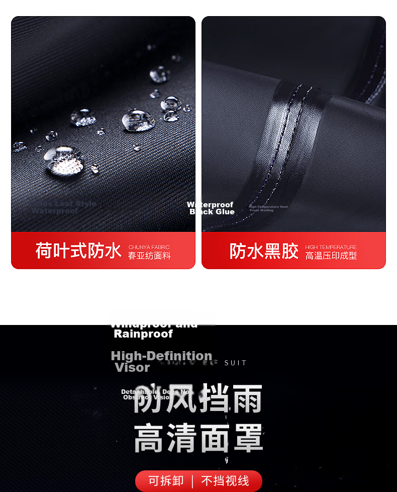 Beimei Raincoat And Rain Pants Set, Thickened Two-Piece Cycling Adult Double-Layer Motorcycle Rainwear for Men And Women, Waterproof Delivery Suit 7