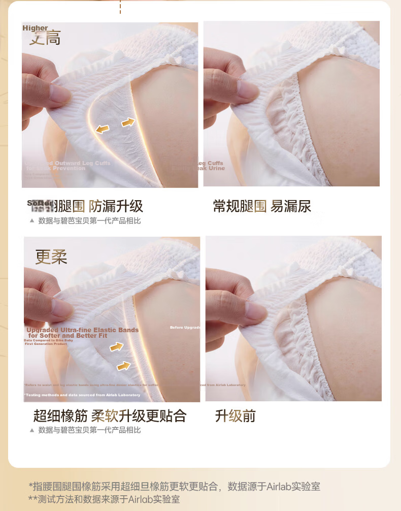 Biba Baby Masterpiece Diapers M Size 50pcs Ultra-thin Breathable High Absorption Quick-dry Hypoallergenic Baby Diapers 6
