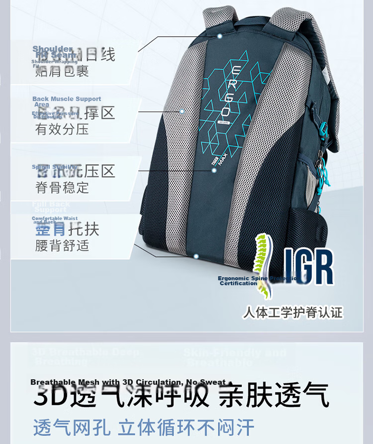 TigerFamily Tiger Backpack for Primary School Students Grades 3-6, Middle And High School Students, Spine-Protecting And Load-Reducing Backpack for Boys And Girls 10