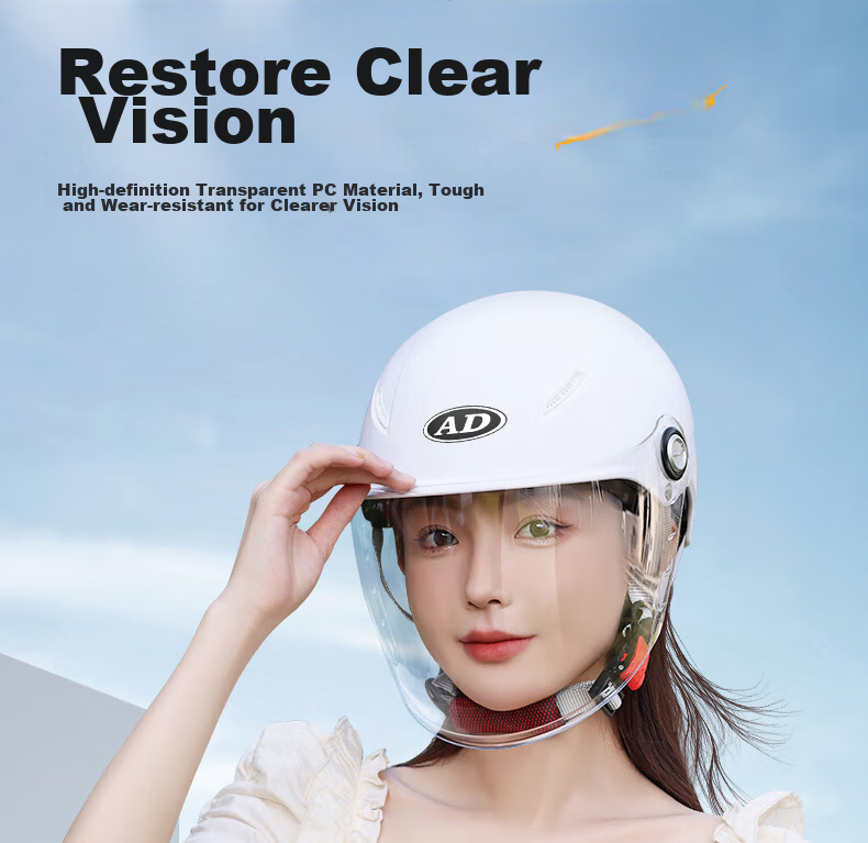 AD New National Standard Class A 3C Certified Electric Vehicle Helmet for Men and Women Summer Electric Bike Safety Helmet Female Four Seasons Universal Lightweight Riding Motorcycle Half Helmet Winte 12