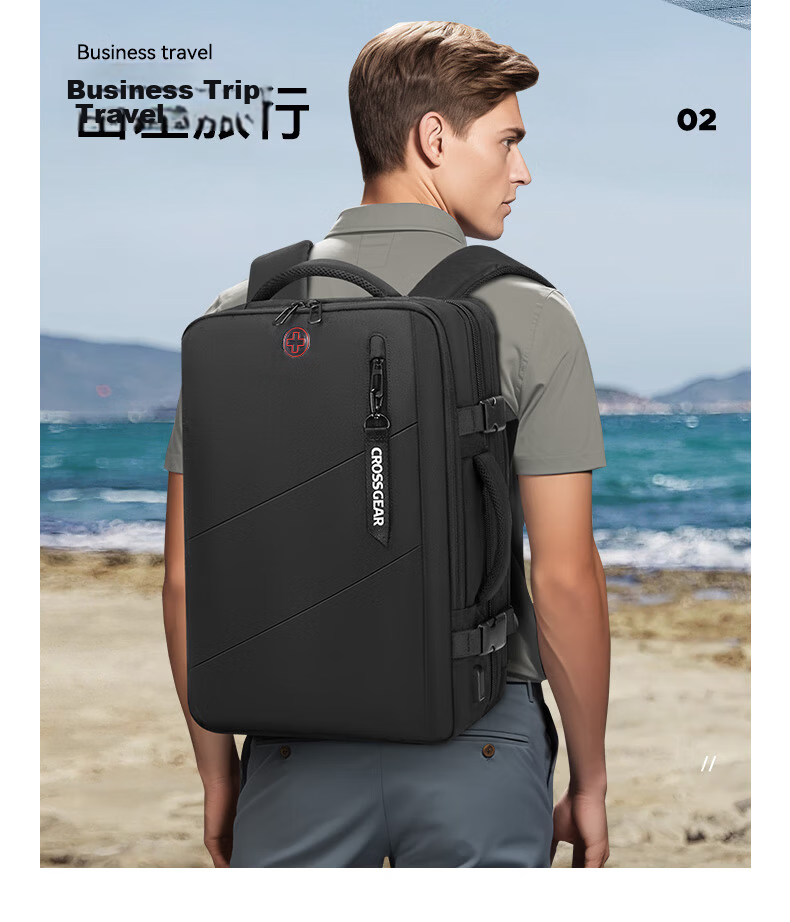 CROSSGEAR Cross Medal Swiss Army Knife Backpack Business Travel Bag for Men 17.3-inch Laptop Expandable Backpack 8