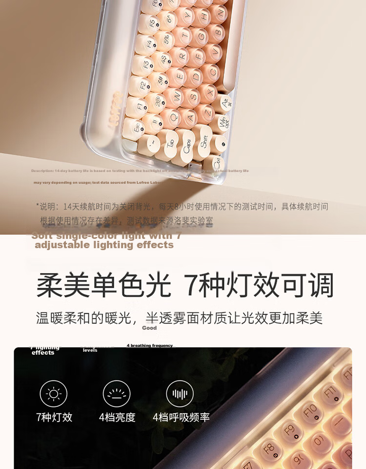 LOFREE EH121 Foundation Liquid, Sugar Bean Three-Mode Digital Keyboard, Bluetooth Mini Keyboard, Calculator, Suitable for Finance And Office Use 16