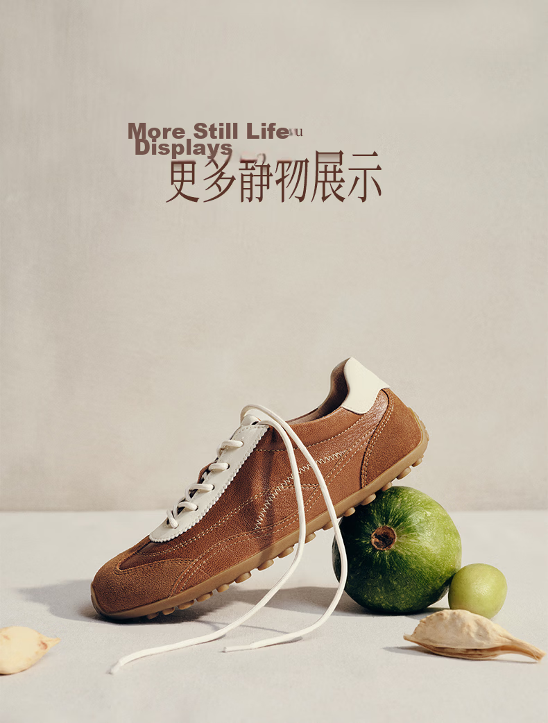Senda Cai Wenjing Same Style Milk Leather Training Shoes Women 2026 Spring New Lambskin Casual Sneakers 4XV23 Beige Size 36 12