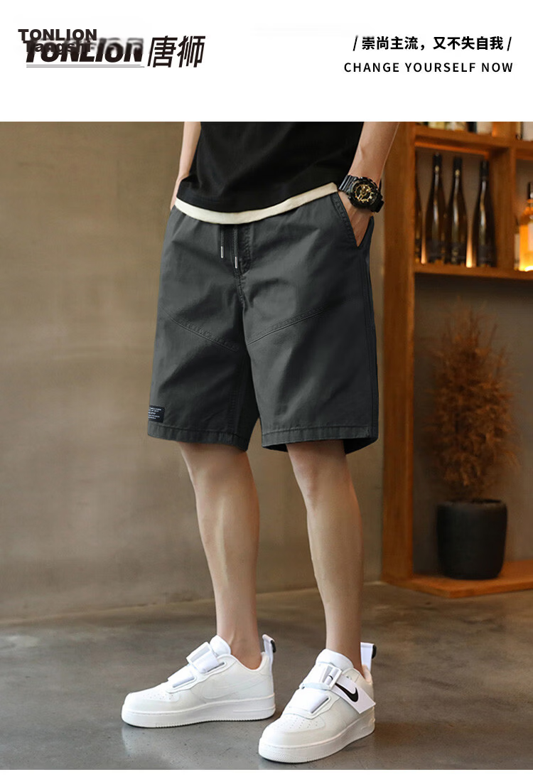 Langsha 2026 Summer New Men's Casual Shorts Loose Lightweight Versatile American Retro Style 1