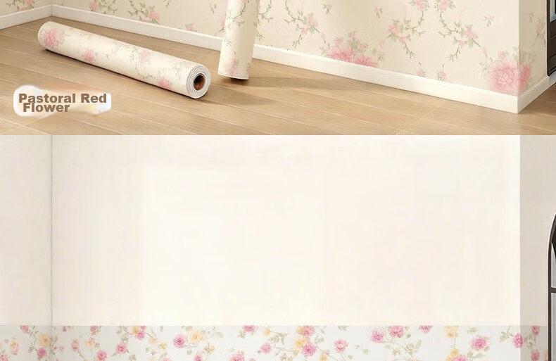 Ouma Self-Adhesive Waterproof Wall Sticker, 60cm X 3m, Peony Pattern, for Covering Ugly Walls, Renovation Stickers for Student Dormitory And Bedroom 16