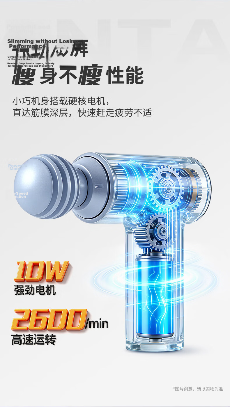 Anta Fascia Gun Massager Fitness Muscle Deep Relaxation Shoulder Neck Waist Back Massager Professional Mini Portable Gift for Parents Valentine's Qixi Festival Men Women 4