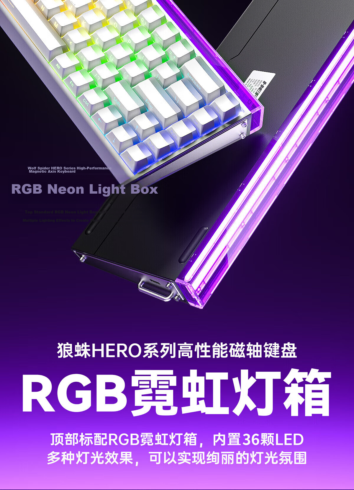 AULA HERO 68HE Magnetic Switch Keyboard RT Gaming Custom Mechanical Keyboard 68 Keys 8K Polling Rate Pink Side-Printed Poseidon Magnetic Switch 8