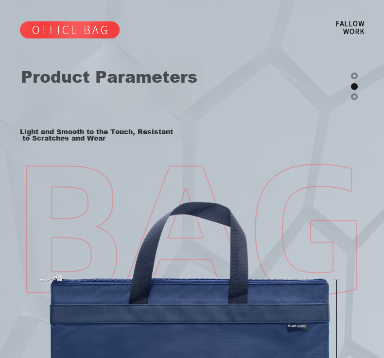 M&G Stationery, Two-Tone Jacquard Handheld Conference Bag, Waterproof Briefcase, Business Document Zipper Bag, File Folder, Single Pack ABB93097 11