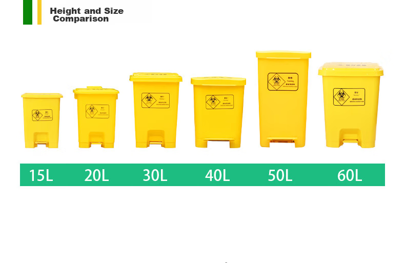 PUCHU Medical Foot Pedal Trash Can 15L with Lid Large Waste Foot-Operated Pedal Bin 7