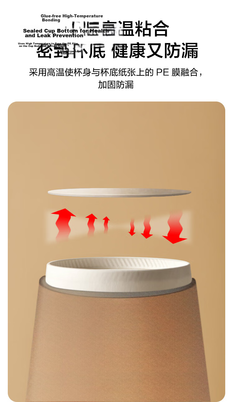 JD Jingzao Paper Cups [Hollow Insulation] Disposable Coffee Cups Kraft Paper Double-Layer Thickened 280ml 60pcs 9