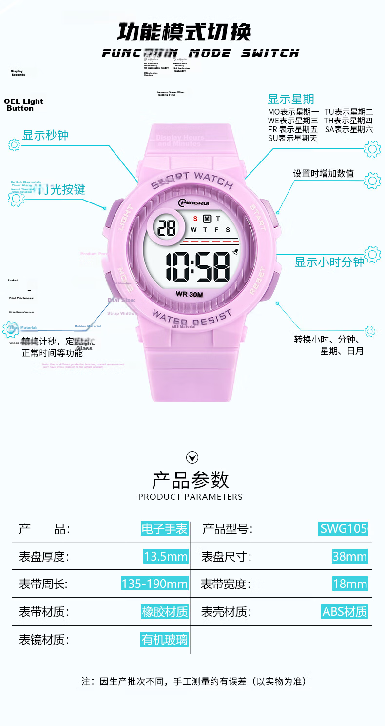 40,000 Kilometers Kids Watch for 3-6 Year Old Girls and Boys Toddler Baby Animal Toy Cartoon Electronic Watch Detachable Gift 7