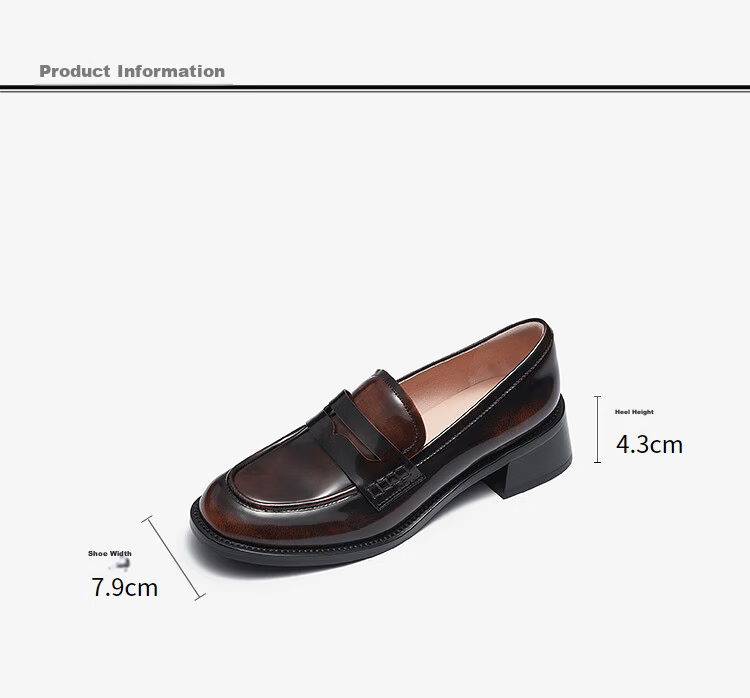 Le Saunda British Retro JK Solid Color Round Toe Mid-Heel Platform Loafers Women's Shoes 41901, Dark Brown BRB, Size 37 5