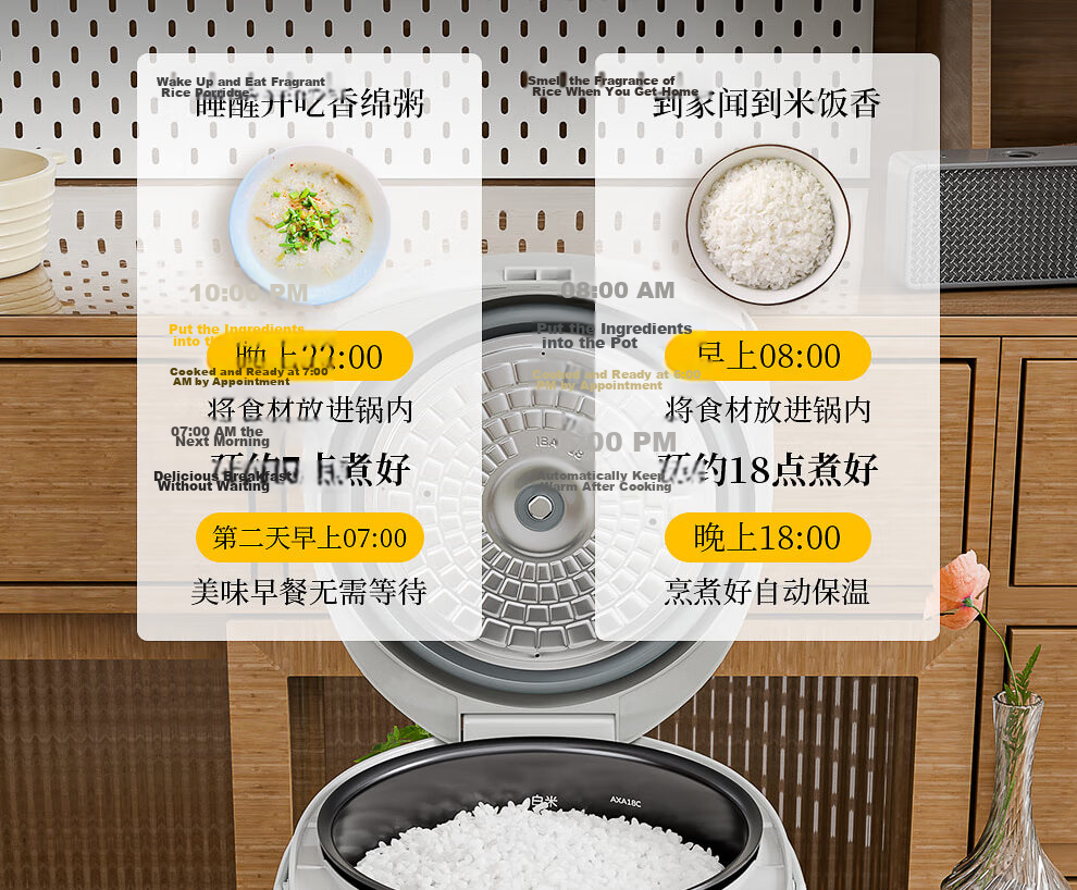 TIGER Rice Cooker, Multifunctional Smart Microcomputer, Programmable Timer Rice Cooker, Non-Stick Home Rice Cooker for 3-4 People, 4L JAX-C15C 25