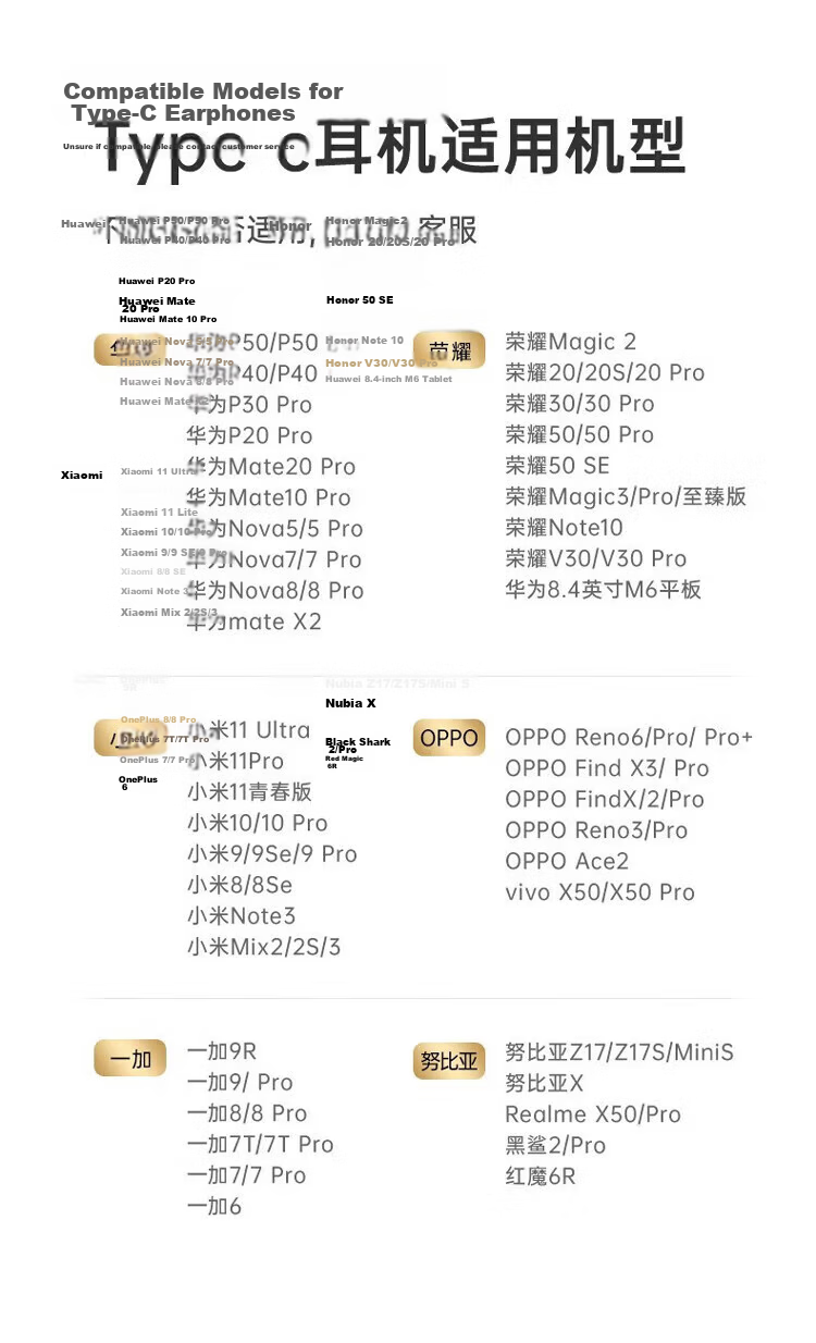 Huawei Original Type-C Wired Earphones for Mate70 Pro Mate60 Pro P60 P50 P40 P30 Nova 9 10 1180 90 100 Compatible with Apple 15 with Storage Bag 11