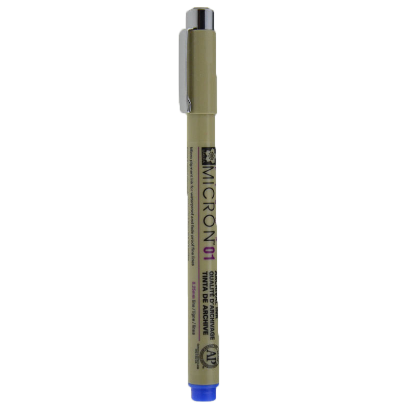 SAKURA Colored Needle-Tip Pen, Line Drawing Pen, No. 01 0.25mm (Blue), Imported from Japan, Signature Pen, Drawing Pen, Student And Children's Art Supplies for Outlining And Hand-Drawn Desig
