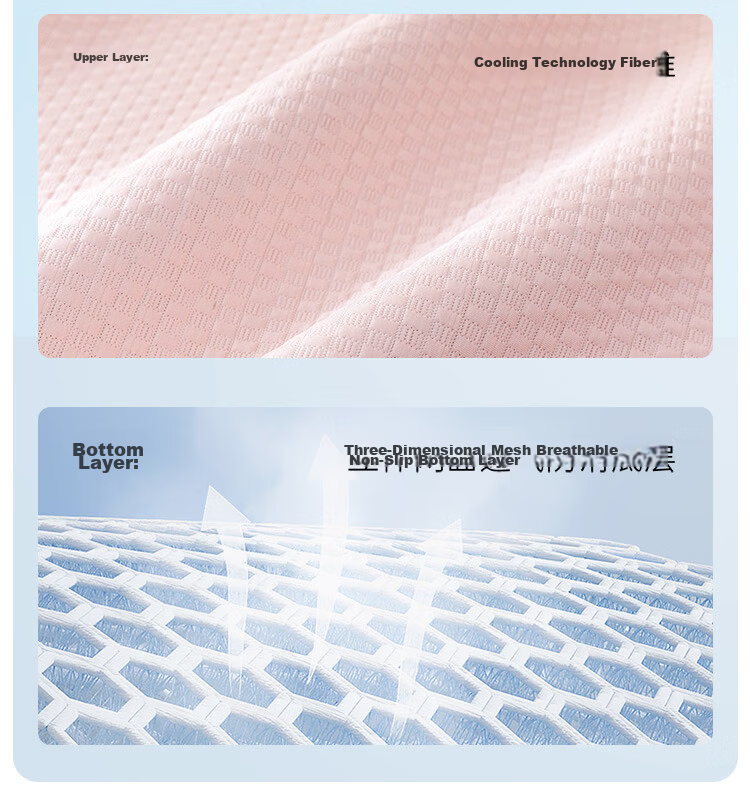 Teenie Weenie Class A Ice Bean Cooling Bed Sheet Summer Cool Ice Silk Mattress Cover Machine Washable Soft Double Air Conditioning Mat 1.5m Bed 24