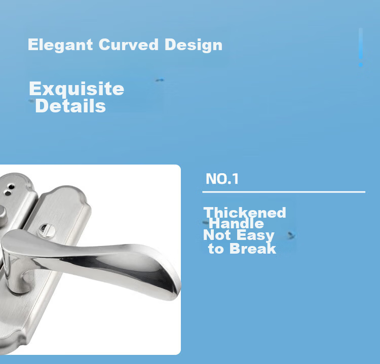 Auburn Handle Lock Bathroom Door Lock Indoor Toilet Lock No Drilling Required 0306 Hole Distance 11-13CM 6