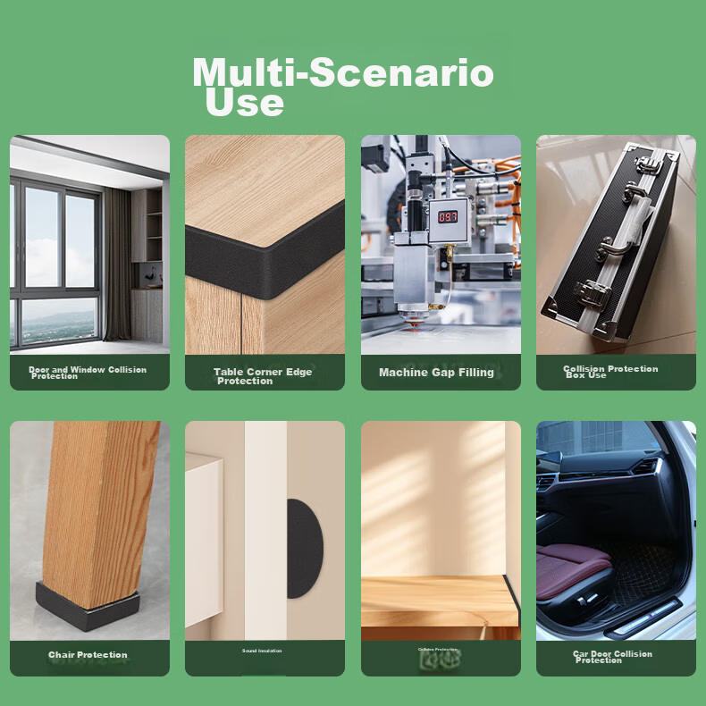 Mileqi Single-Sided Sponge Tape Shockproof Anti-Collision Foam Adhesive Door Gap Sealing Cushion Strip 10mm Thickness x 40mm Width x 2m Length Roll 10