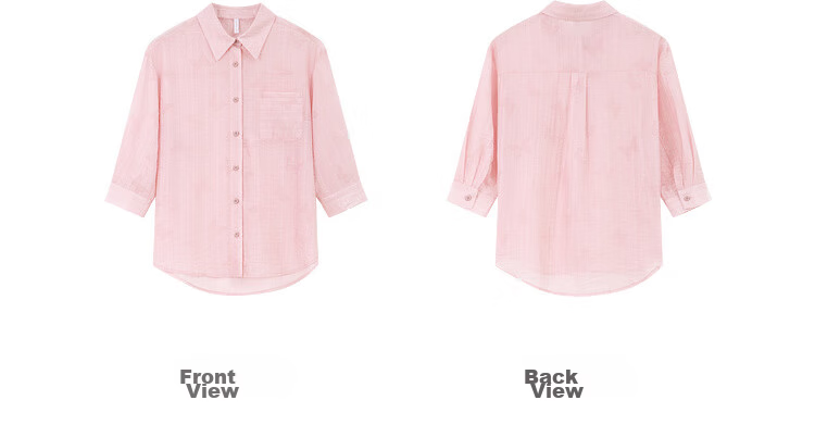 Fansiman Premium Tencel Shirt Women 2026 Summer Pink Loose Elegant Top Light Blue L 34
