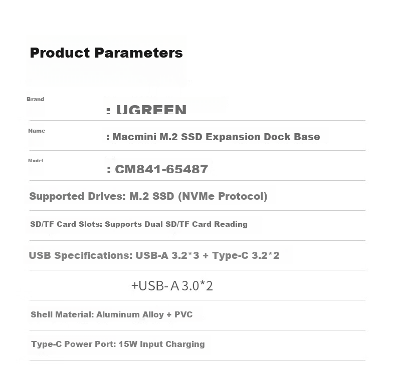 UGREEN TB5 Thunderbolt 5 Hard Drive Enclosure Dock for Mac mini M4 Expansion Dock M.2 SSD 120GB Transfer 8TB Expansion Compatible with M4/M4 Pro Host 17