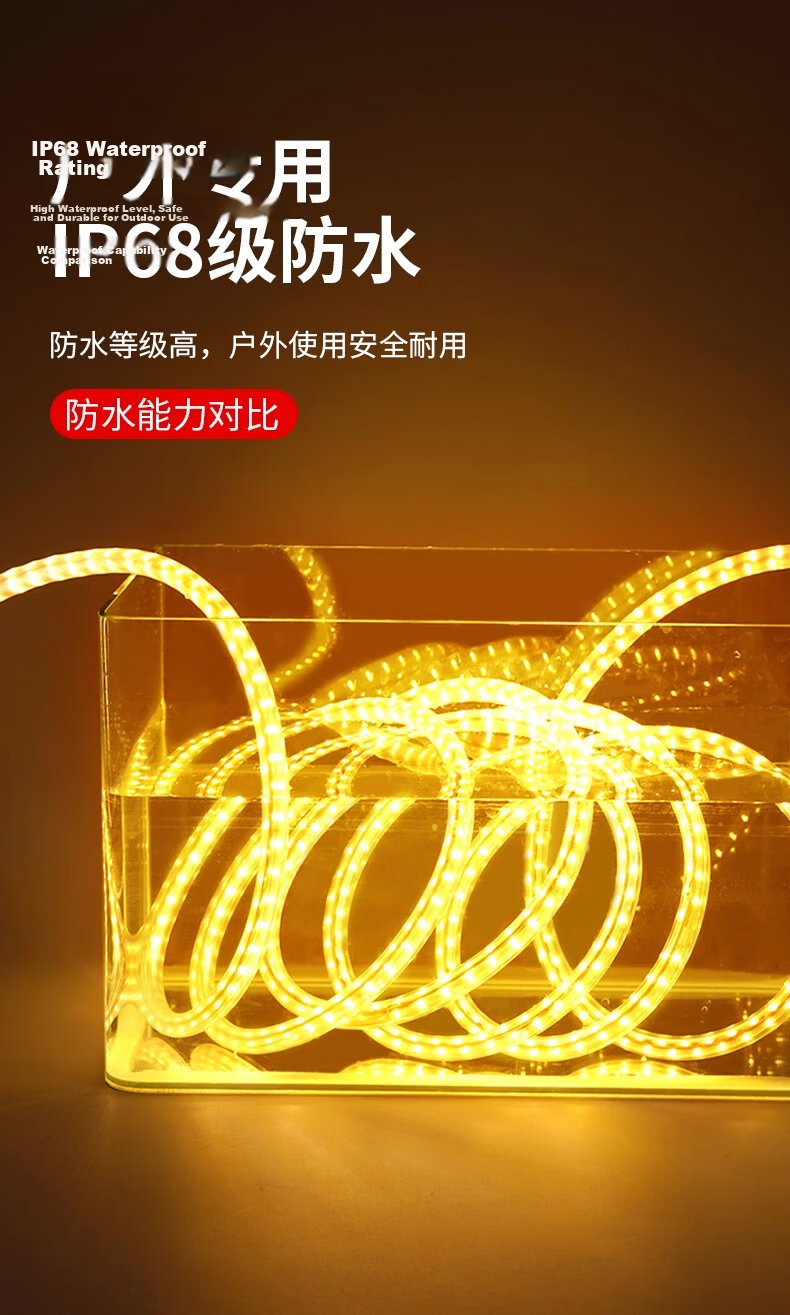 Fanyao Round Ultra-Bright LED Strip Light Villa Exterior Wall Decoration Outdoor Waterproof White Light Outdoor Engineering Lighting 220V 9